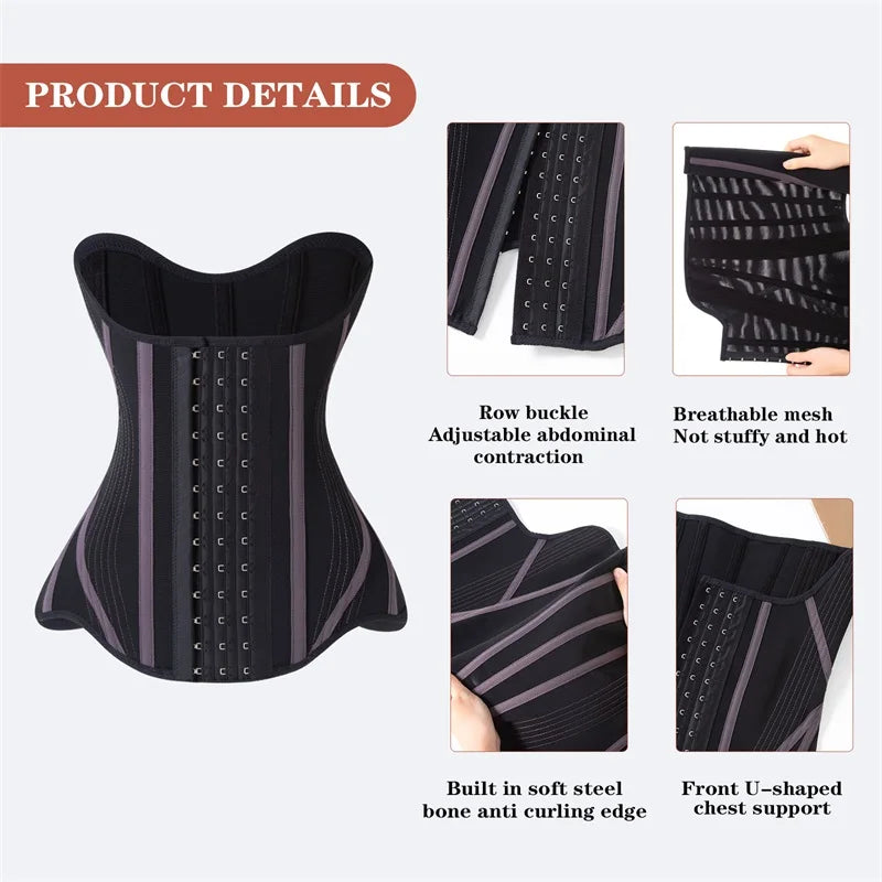 MiiOW U-shaped Waist Trainer Corset Women Shaper Waist Trainer Steel Bone Breathable Slimming Women's Abdominal Corset Shapewear