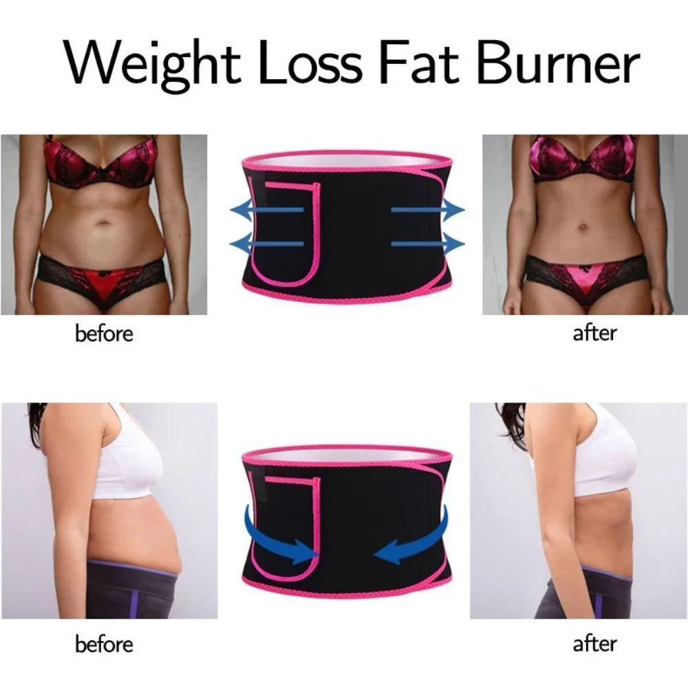 Women Slimming Belt Fitness Corset Waist Support Adjustable Sweat Waist Trainer Body Shaper Lumbar Belt