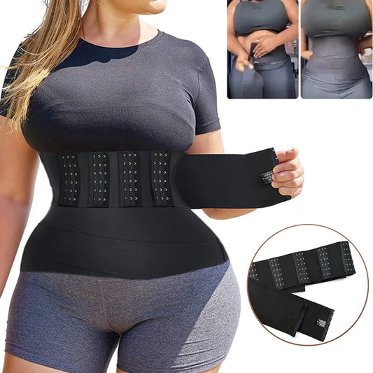 Waist Trainer for Women Snatch Me Up Buckle Bandage Wrap Lumbar Waist Support Belt Body Shaper Belly Cincher Compression Band