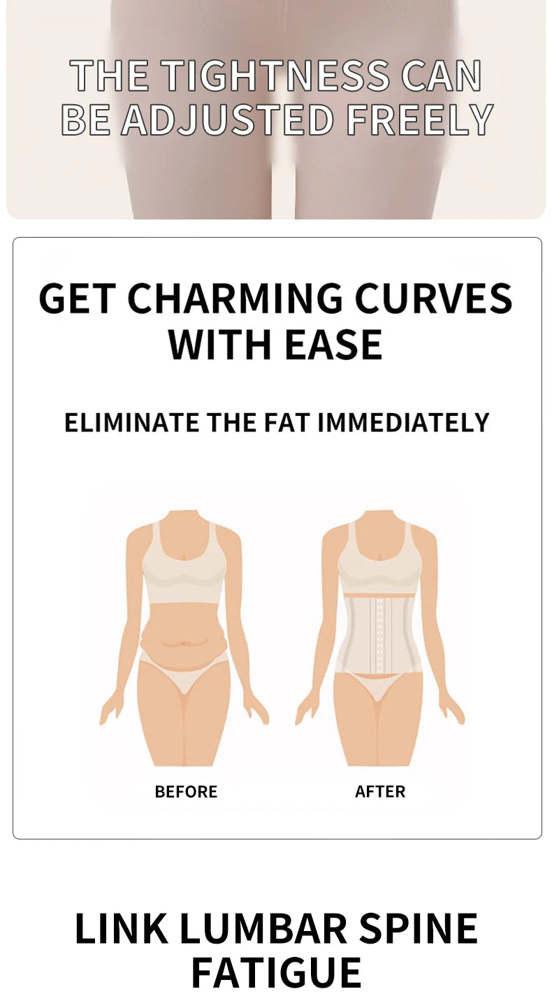 MiiOW U-shaped Waist Trainer Corset Women Shaper Waist Trainer Steel Bone Breathable Slimming Women's Abdominal Corset Shapewear