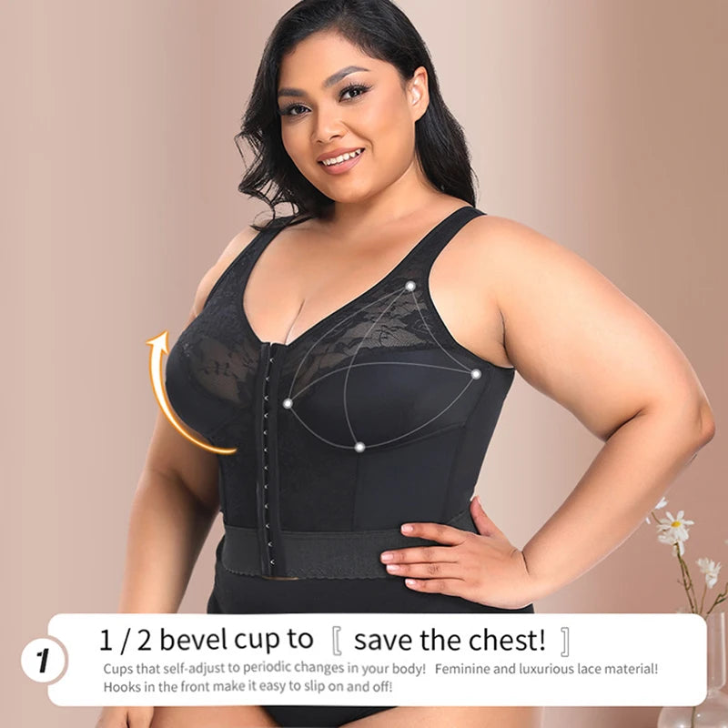 Women 3-in-1 Waist Trainer Shapewear Girdle Push Up Bra Underwear Slimming Corset Tank Top Posture Corrector Tummy Control Vest