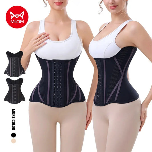 MiiOW U-shaped Waist Trainer Corset Women Shaper Waist Trainer Steel Bone Breathable Slimming Women's Abdominal Corset Shapewear