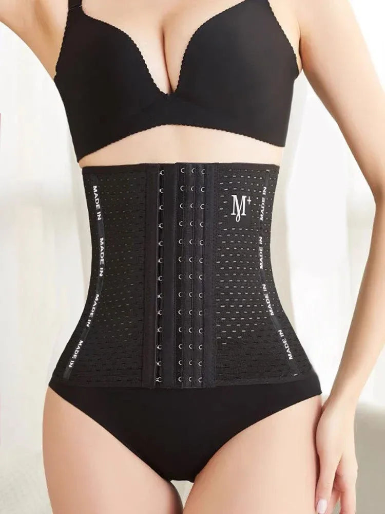 Women Waist Trainer Belt Body Shaper Tummy Control Fajas Post Parto Slimming Belt Blends Hooks Waist Trimmer