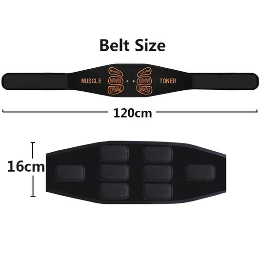 Waist Abdominal Toning Belt Abs Trainer Smart Muscle Toner Home Gym Office Workout Fitness Equipment USB Recharge