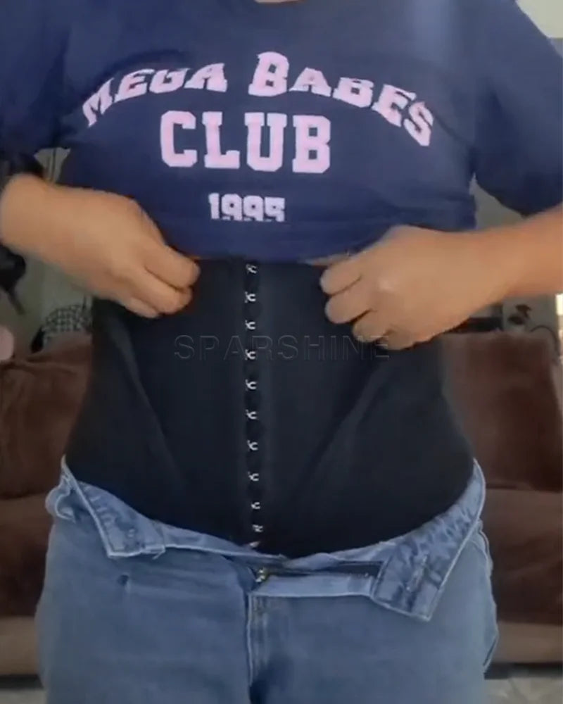 High Control Adjustable Shaper Waist Trainer Girdle Tummy Slimming Shoulder Strap With Buckle Zipper