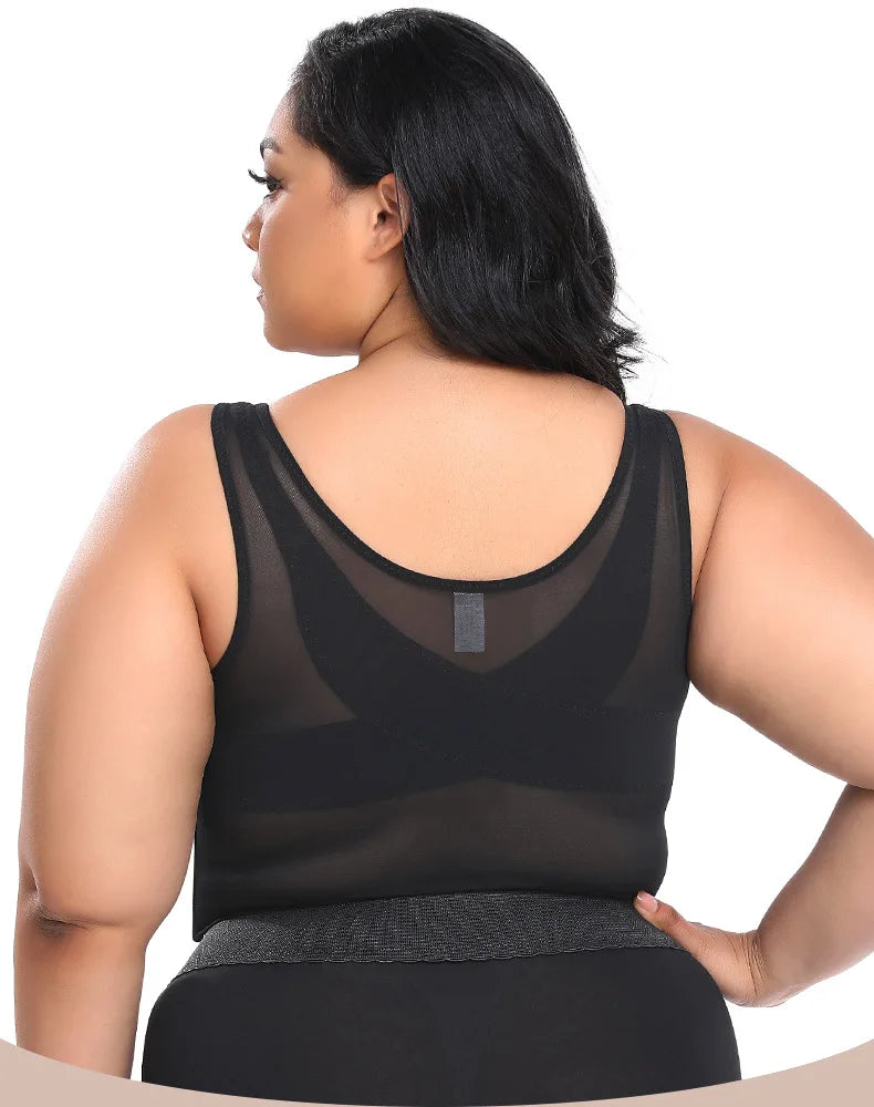 Women 3-in-1 Waist Trainer Shapewear Girdle Push Up Bra Underwear Slimming Corset Tank Top Posture Corrector Tummy Control Vest