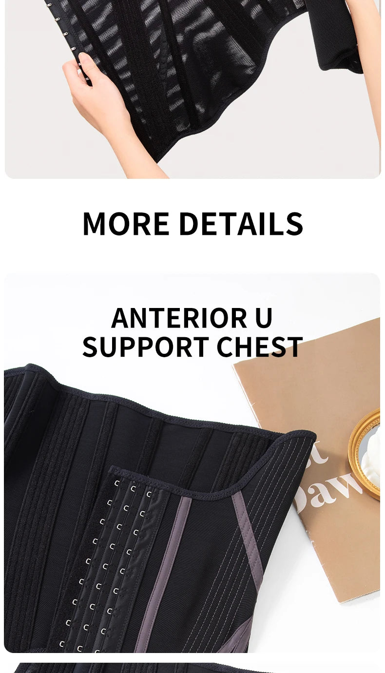 MiiOW U-shaped Waist Trainer Corset Women Shaper Waist Trainer Steel Bone Breathable Slimming Women's Abdominal Corset Shapewear