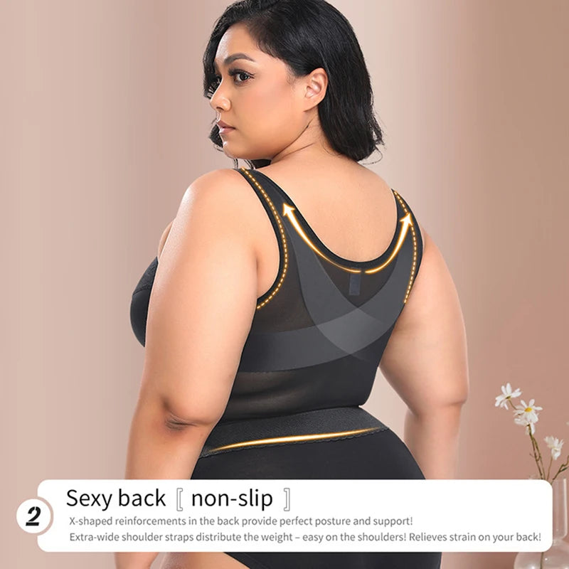 Women 3-in-1 Waist Trainer Shapewear Girdle Push Up Bra Underwear Slimming Corset Tank Top Posture Corrector Tummy Control Vest