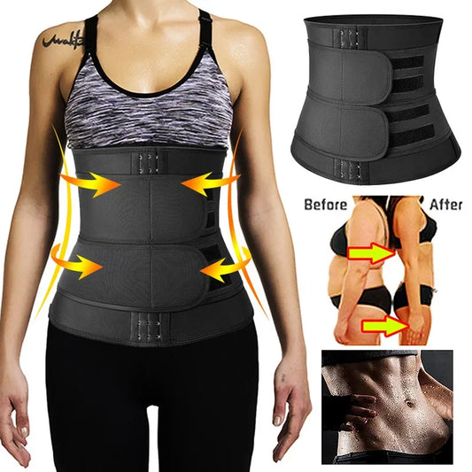 Women Waist Trainer Belly Slimming Sheath Sauna Body Shaper Reducing Shapewear Corset Tummy Sweat Workout Fat Burn Trimmer Belt