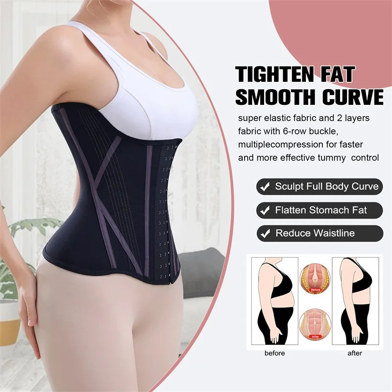 MiiOW U-shaped Waist Trainer Corset Women Shaper Waist Trainer Steel Bone Breathable Slimming Women's Abdominal Corset Shapewear