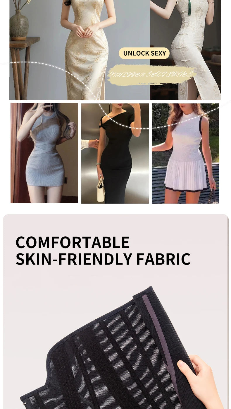 MiiOW U-shaped Waist Trainer Corset Women Shaper Waist Trainer Steel Bone Breathable Slimming Women's Abdominal Corset Shapewear