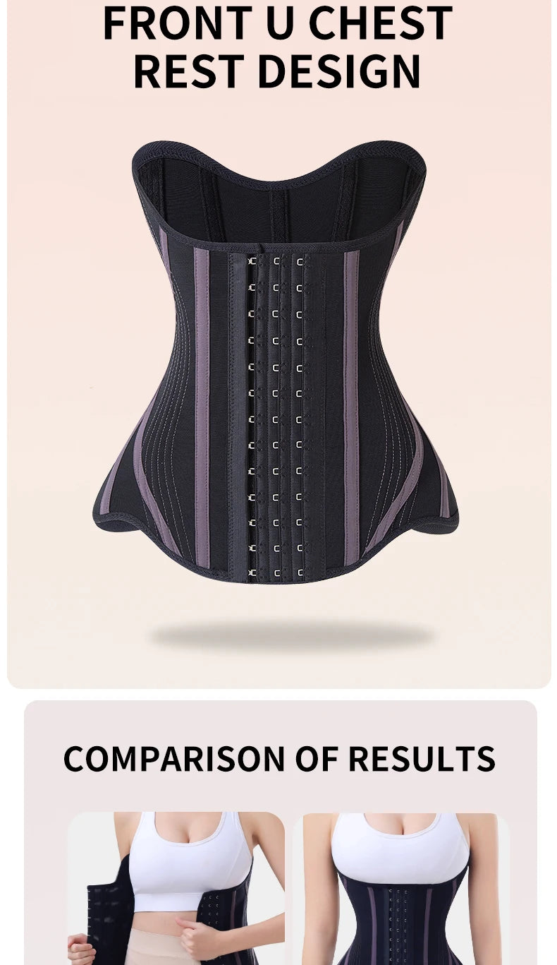MiiOW U-shaped Waist Trainer Corset Women Shaper Waist Trainer Steel Bone Breathable Slimming Women's Abdominal Corset Shapewear